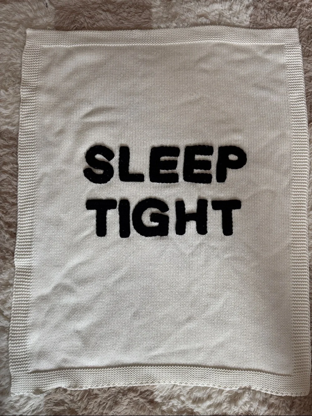 Pottery Barn Baby/Kids Cream Blanket with Black 
